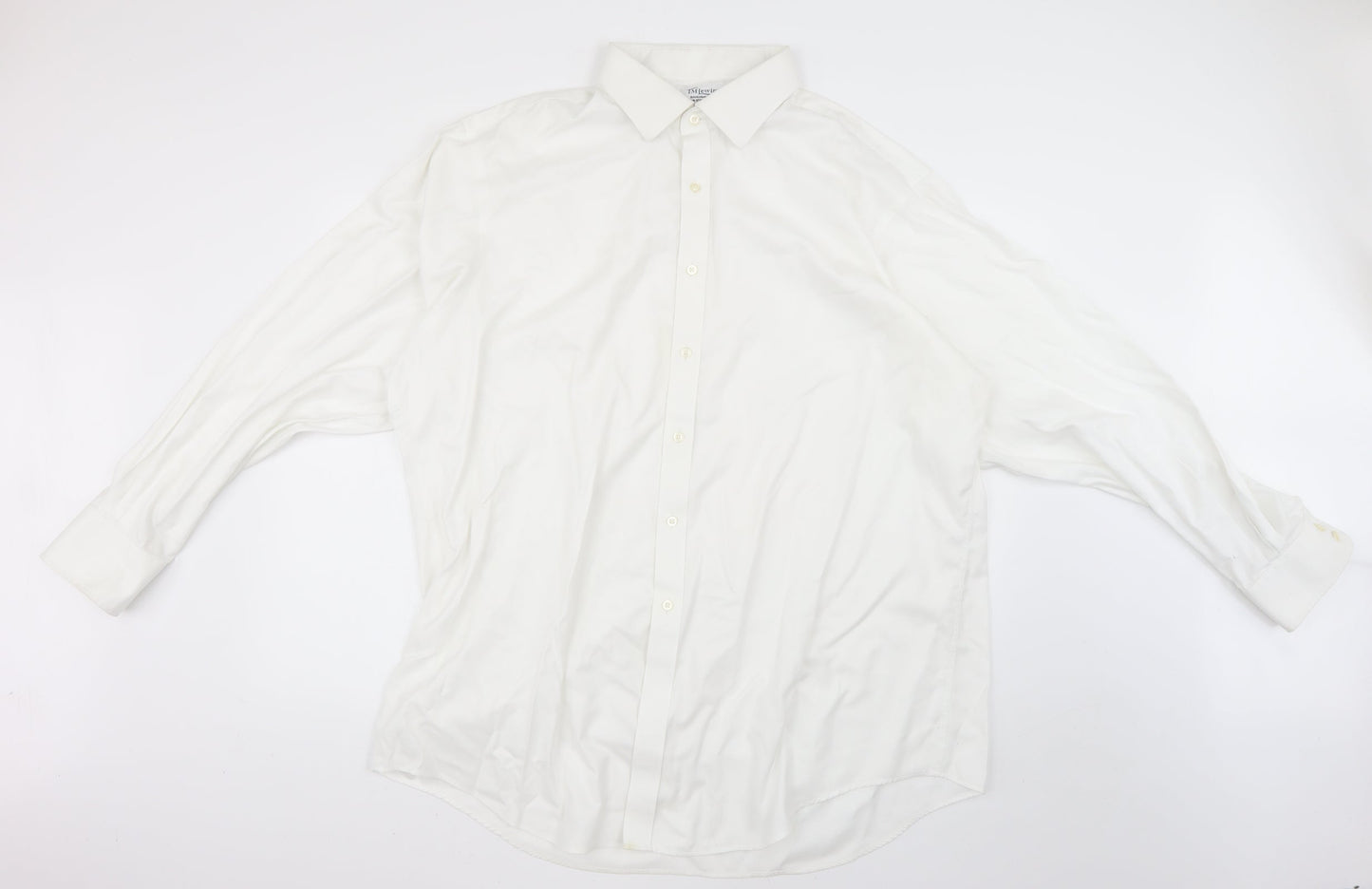 t m jewin Mens White    Dress Shirt Size 38