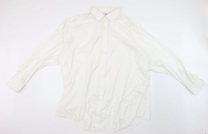 t m jewin Mens White    Dress Shirt Size 38