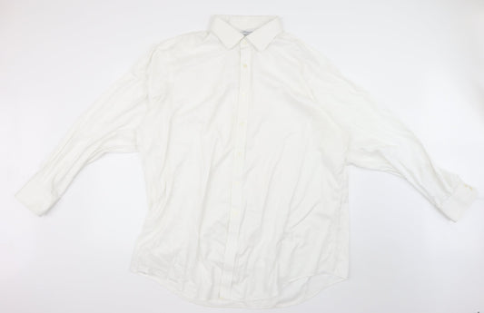 t m jewin Mens White    Dress Shirt Size 38