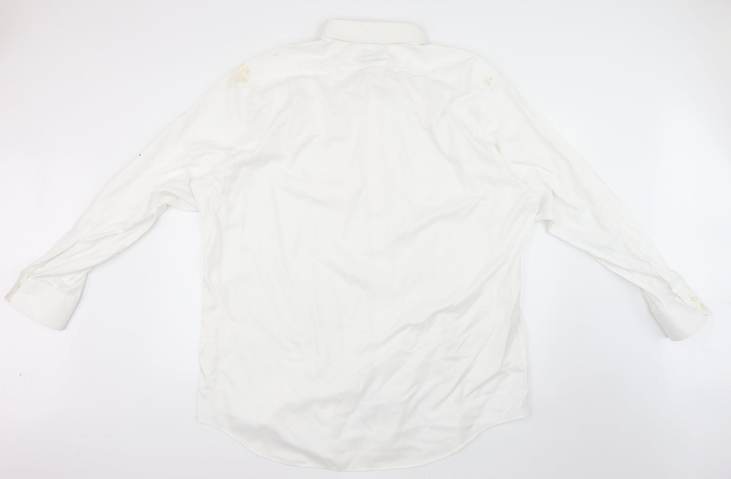 t m jewin Mens White    Dress Shirt Size 38