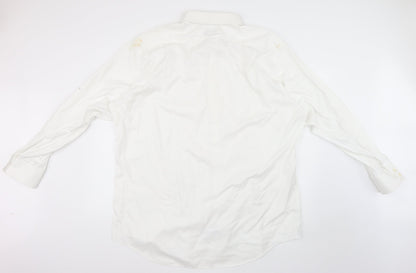 t m jewin Mens White    Dress Shirt Size 38