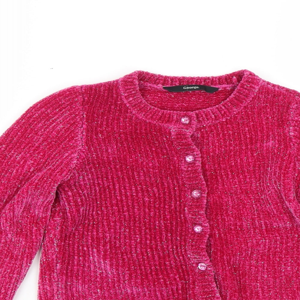 Girls Pink   Cardigan Jumper Size 8-9 Years