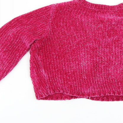 Girls Pink   Cardigan Jumper Size 8-9 Years