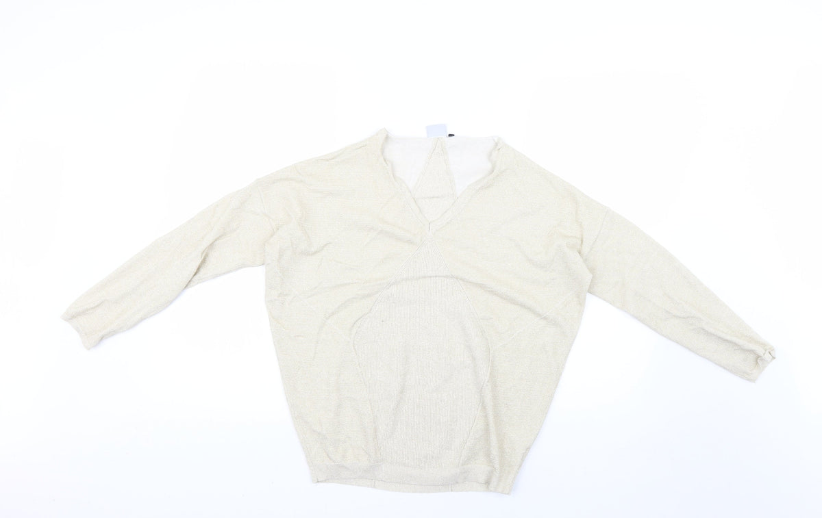 Additional front view of miss captain trend women’s beige jumper, size S