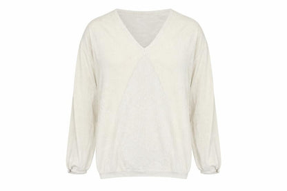 Front view of miss captain trend women’s beige jumper, size S