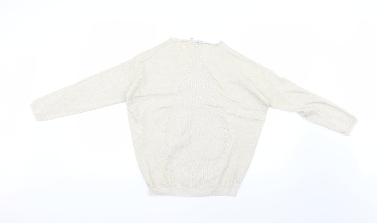 Back view of miss captain trend women’s beige jumper, size S