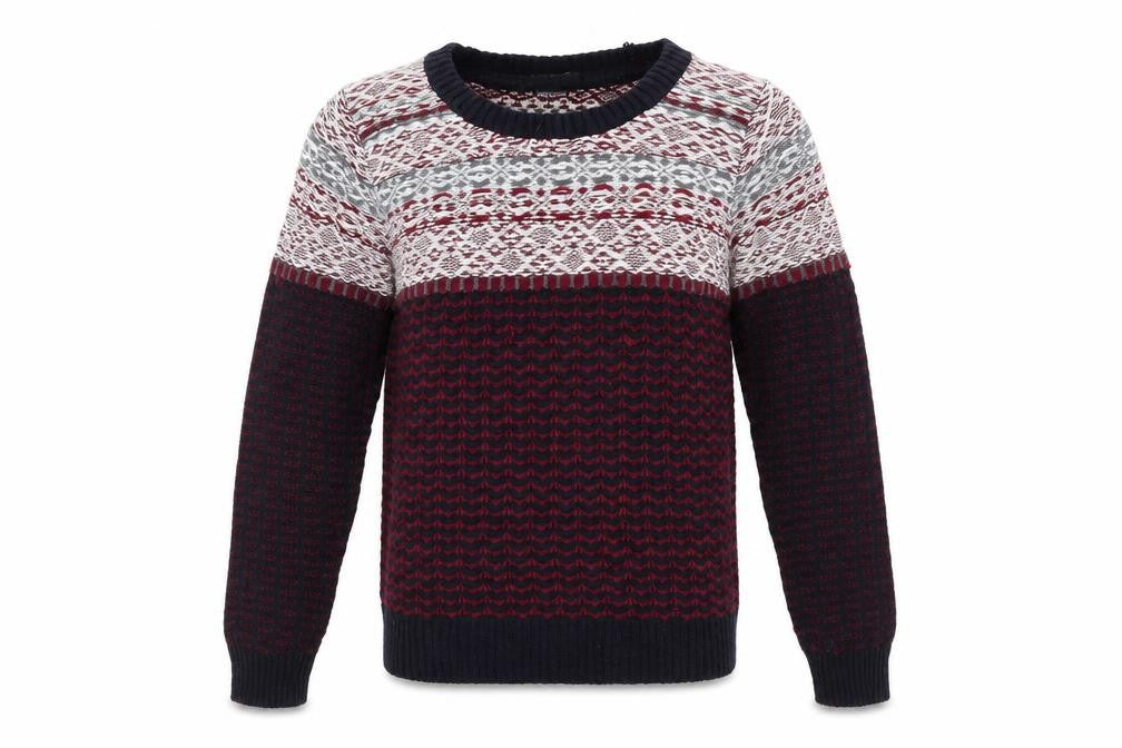 Front view of Cooperative men’s multicoloured geometric jumper, size S