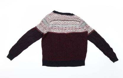 Back view of Cooperative men’s multicoloured geometric jumper, size S