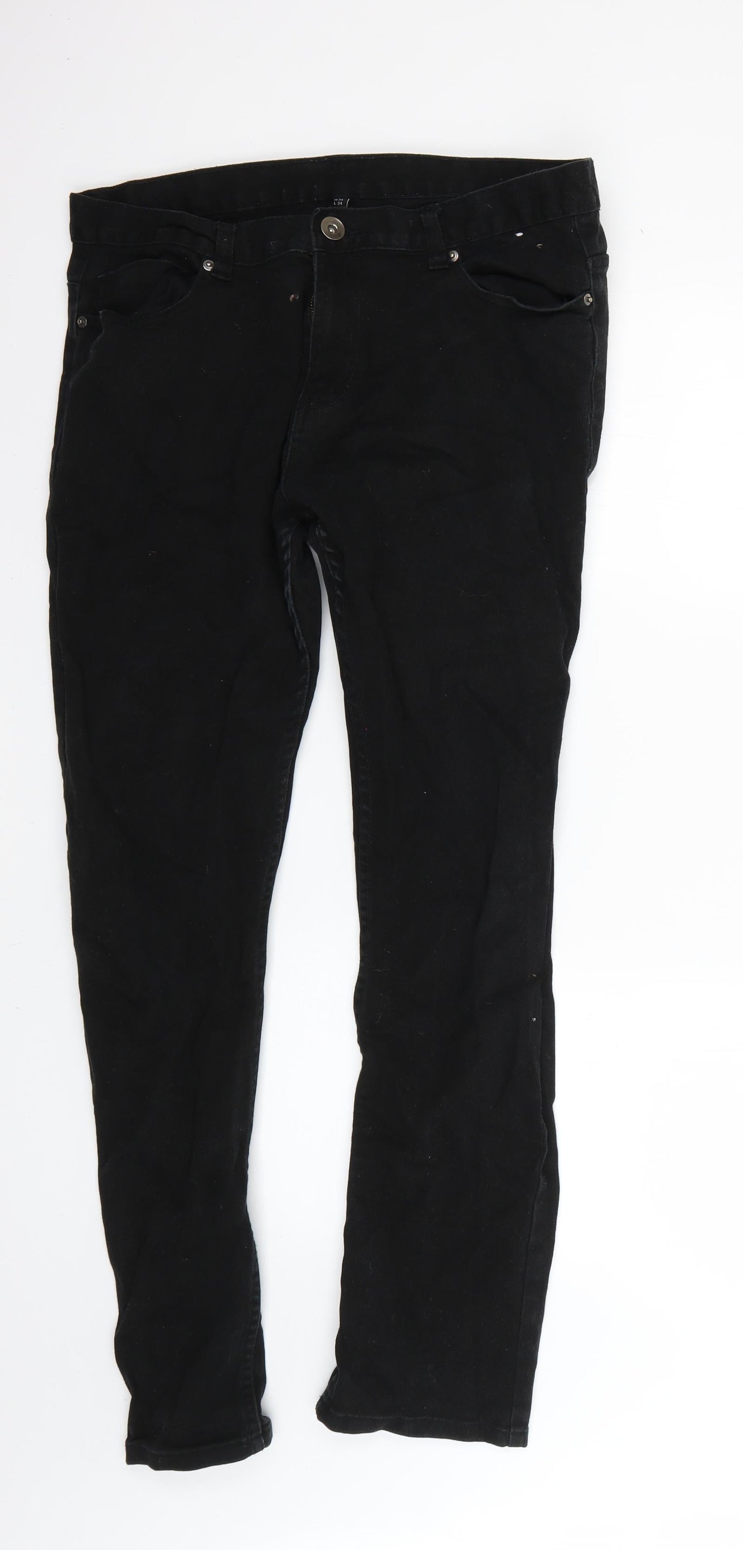 Womens UK Size 34 Preworn Regular Fit Skinny Black Jeans