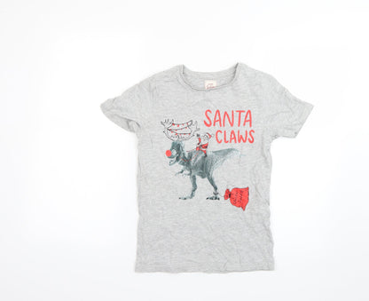 Additional front view of George boys’ grey geometric basic t-shirt, size 10-11, years