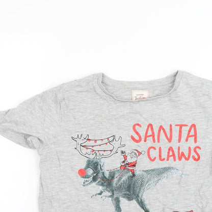 Close-up detail of George boys’ grey geometric basic t-shirt, size 10-11, years