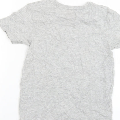 Brand and care label for George boys’ grey geometric basic t-shirt, size 10-11, years