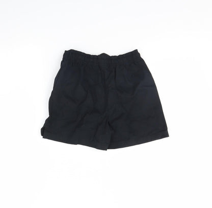 M&s Girls Black   Cut-Off Shorts Size 7 Years