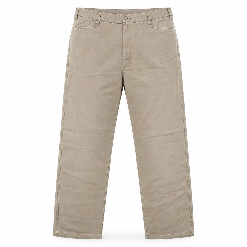 Front view of Cherokee women’s beige straight jeans, size UK 38, in, 30-inch leg