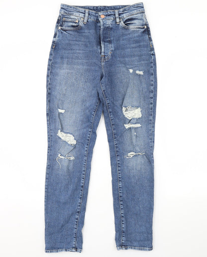 Womens UK Size 8 H&M Regular Fit Straight Blue Jeans
