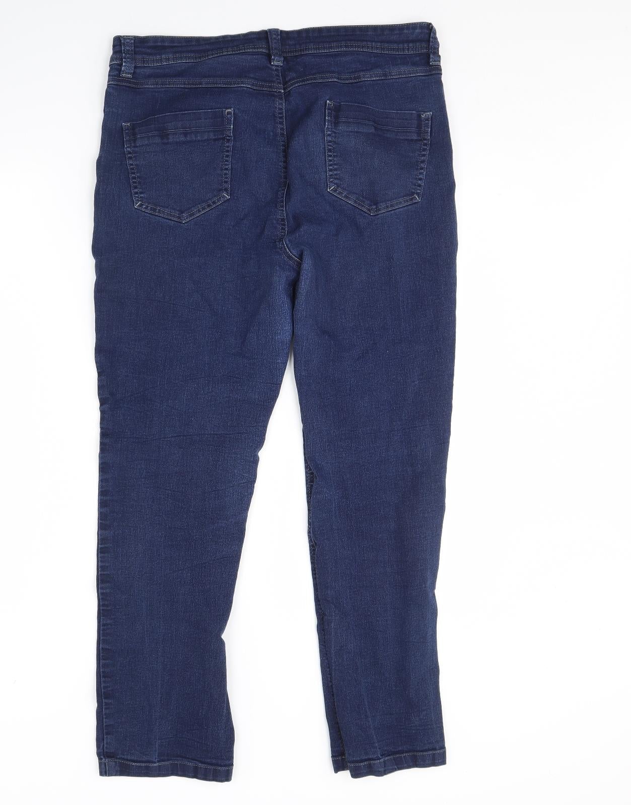 Evans Womens Blue  Denim Straight Jeans Size 34 in L30 in