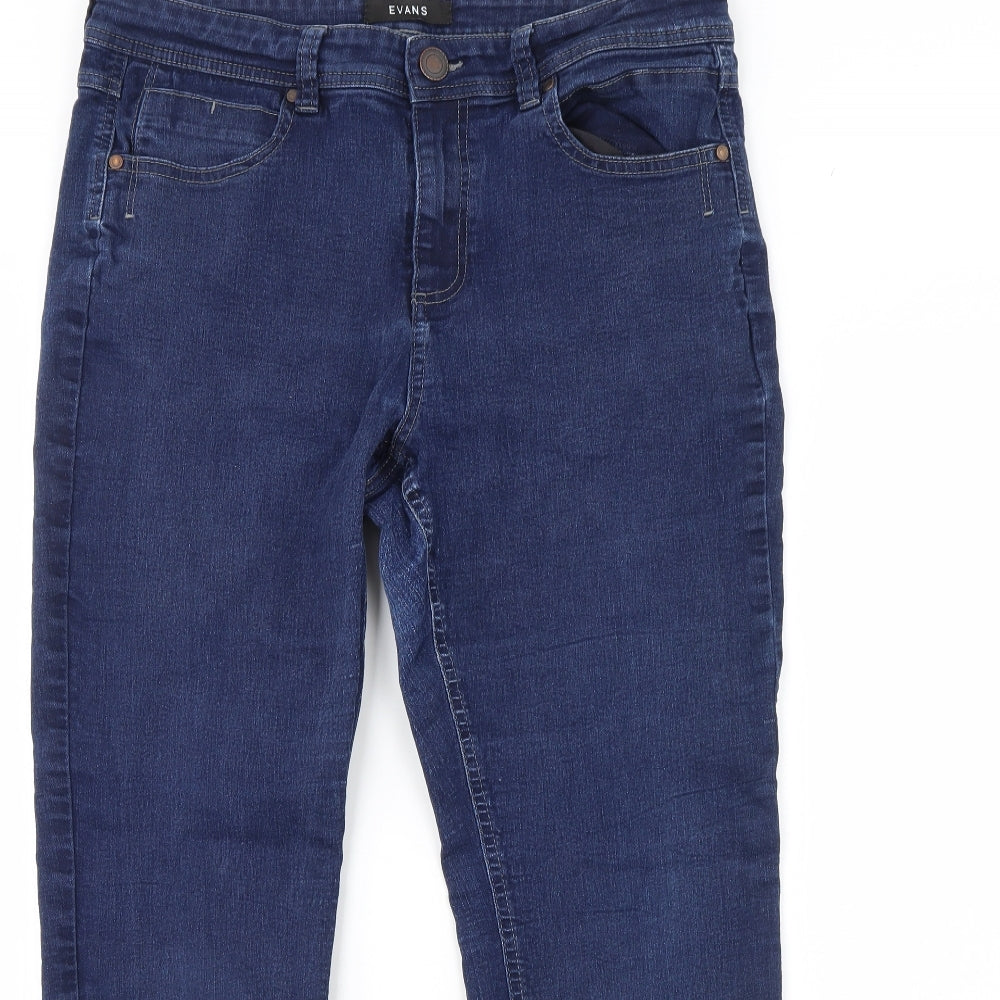 Evans Womens Blue  Denim Straight Jeans Size 34 in L30 in