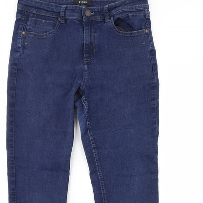 Evans Womens Blue  Denim Straight Jeans Size 34 in L30 in