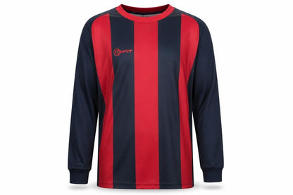 Front view of Mi fit men’s black striped jumper, size M