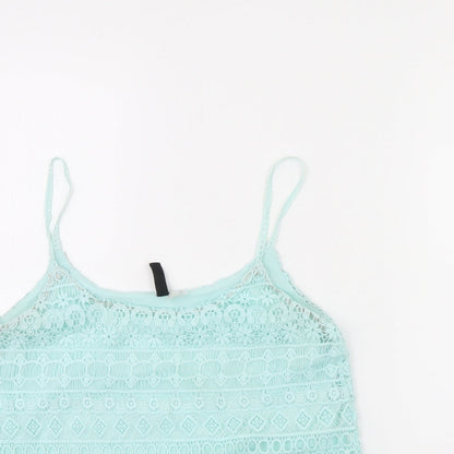 Womens UK Size S Divided Green Basic Tank