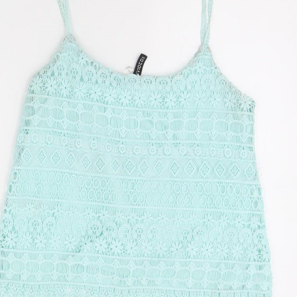 Womens UK Size S Divided Green Basic Tank