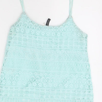 Womens UK Size S Divided Green Basic Tank