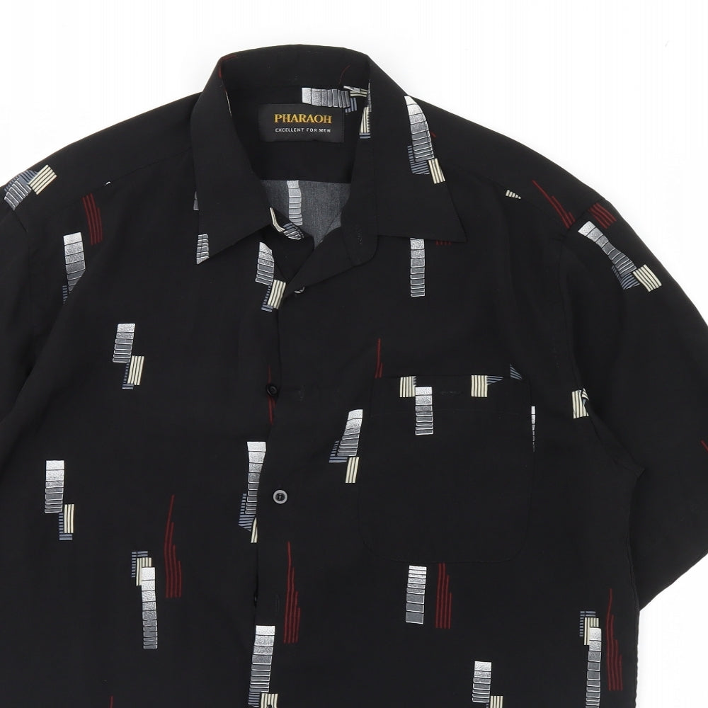Mens UK Collar Size 39 Pharaoh Smart Black  Dress Shirt