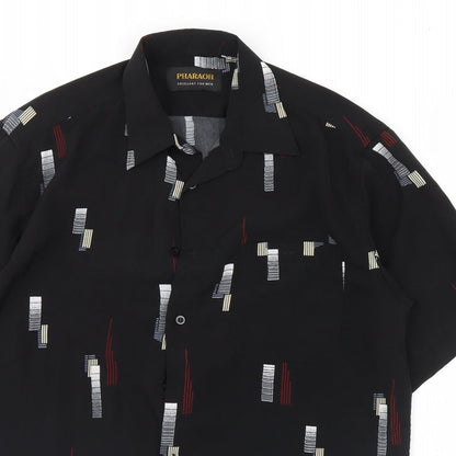 Mens UK Collar Size 39 Pharaoh Smart Black  Dress Shirt