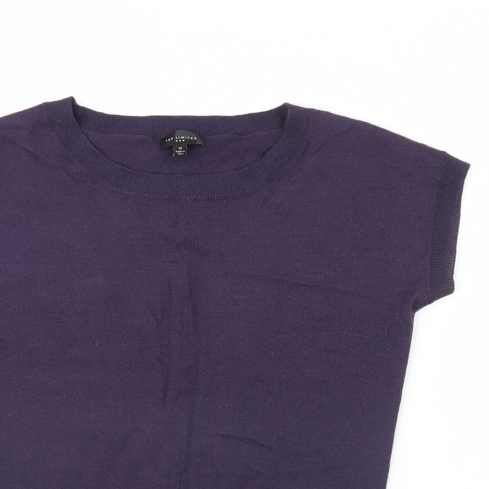 Close-up detail of The Limited women’s purple jumper, size M