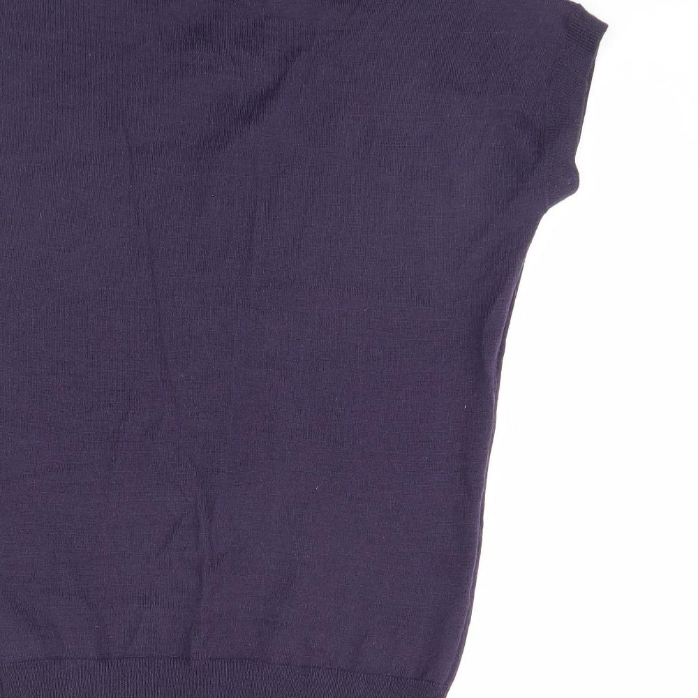 Brand and care label for The Limited women’s purple jumper, size M