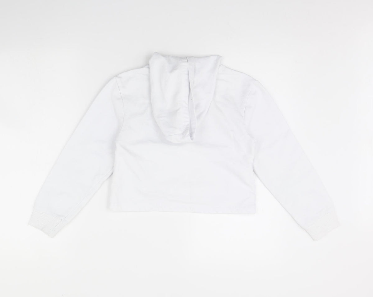 Back view of Primark girls’ white pullover hoodie, size 9, years