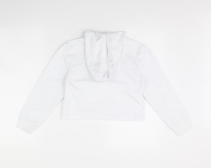 Back view of Primark girls’ white pullover hoodie, size 9, years