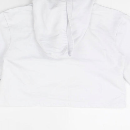 Brand and care label for Primark girls’ white pullover hoodie, size 9, years