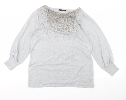 Womens UK Size 16 M&S Grey Pullover Jumper