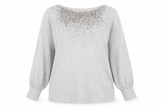 Front view of Marks & Spencer women’s grey jumper, size UK 16
