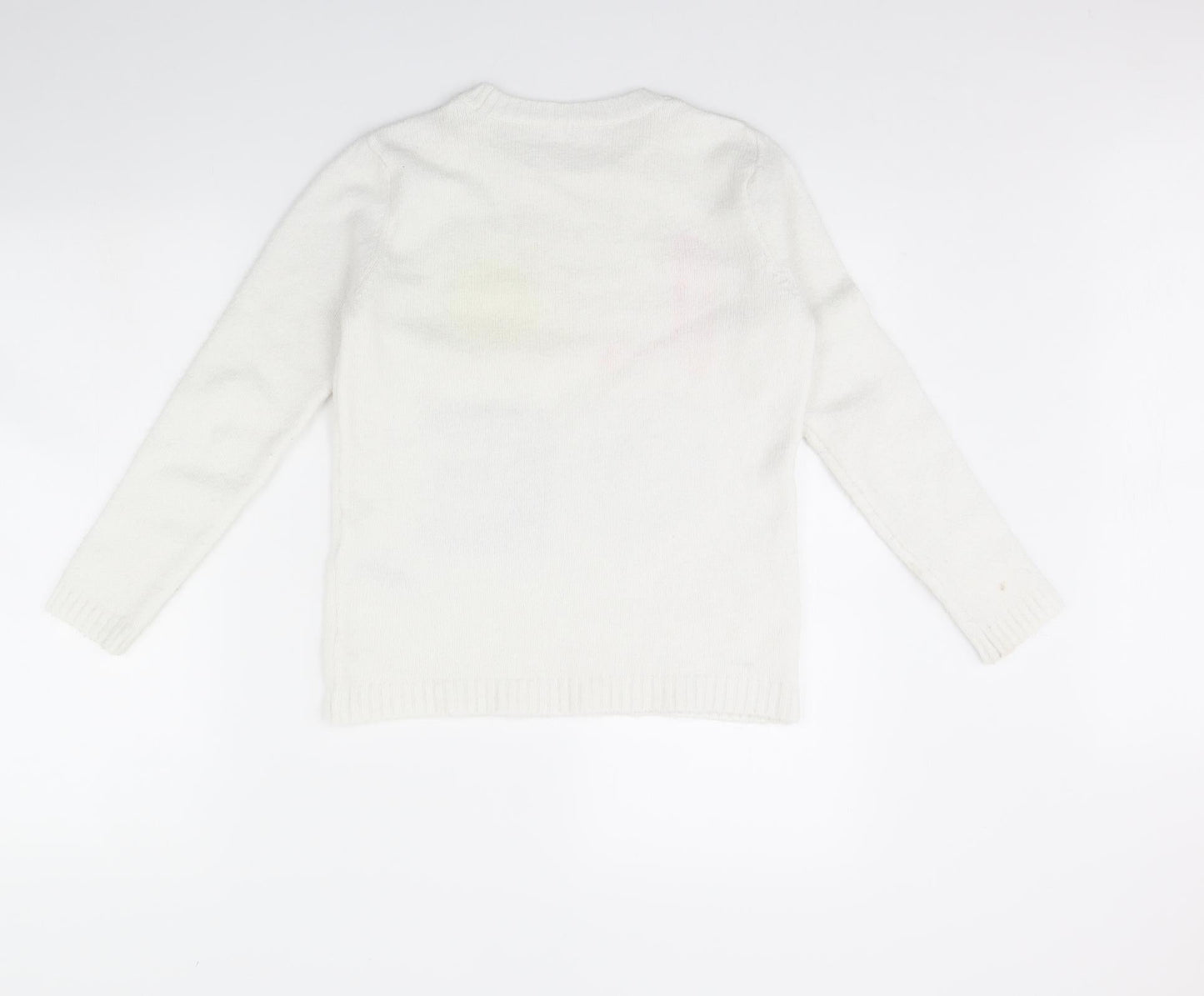 M&Co Girls White   Pullover Jumper Size 9 Years  - LOVE