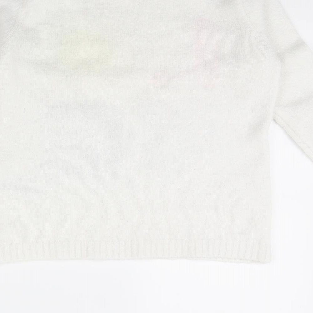 M&Co Girls White   Pullover Jumper Size 9 Years  - LOVE