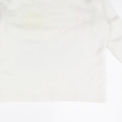 M&Co Girls White   Pullover Jumper Size 9 Years  - LOVE