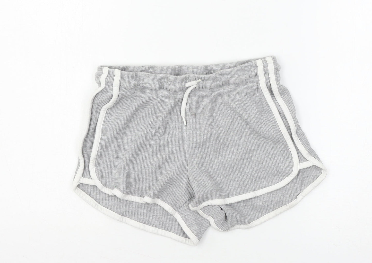 Primark Womens Grey Striped Jersey Sweat Shorts Size 6