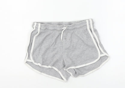 Primark Womens Grey Striped Jersey Sweat Shorts Size 6