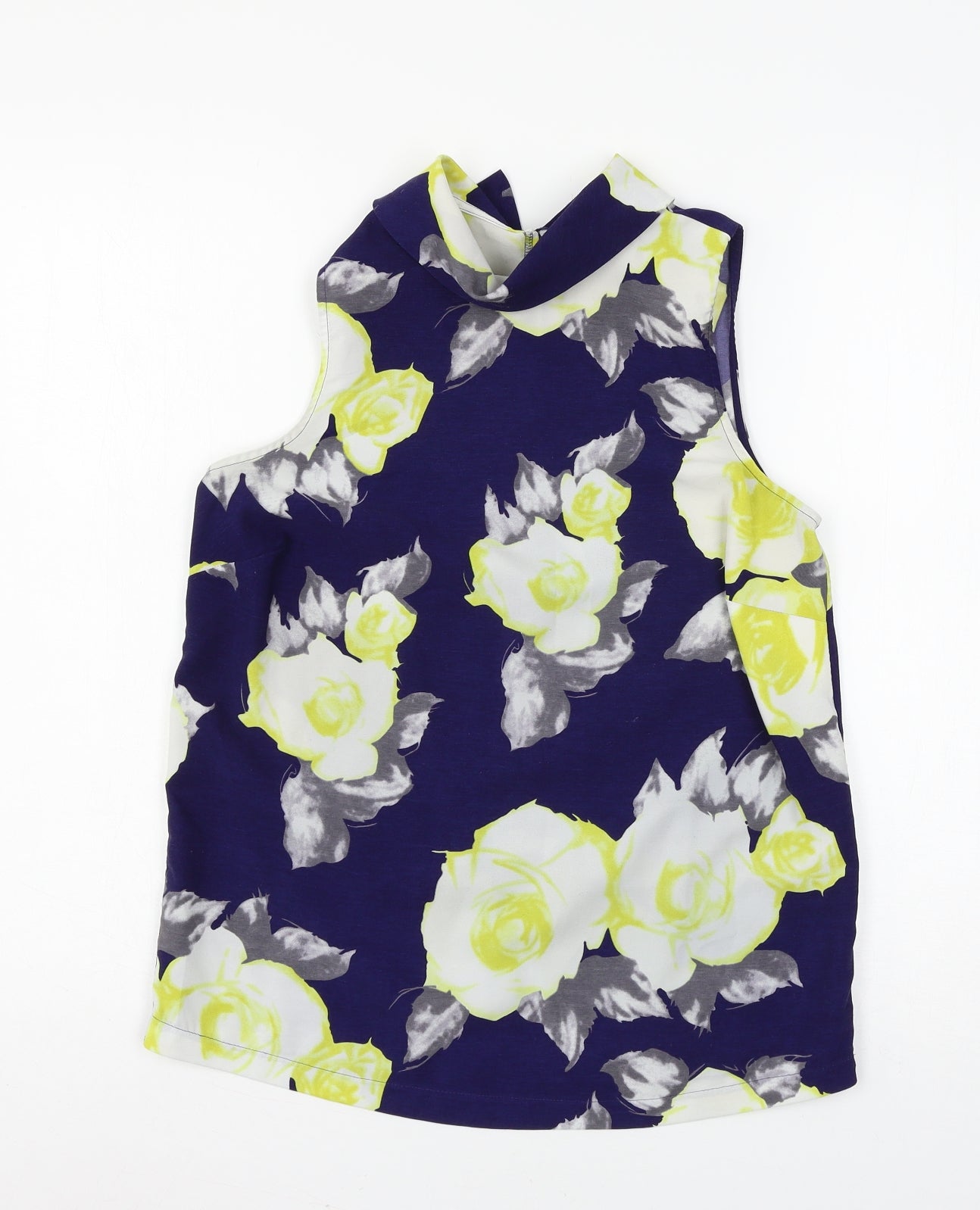 Papaya Womens Blue Floral  Basic Blouse Size 8