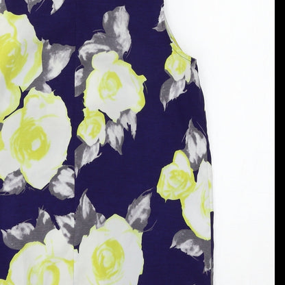 Papaya Womens Blue Floral  Basic Blouse Size 8