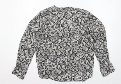 Womens UK Size 6 New Look Grey Basic Blouse