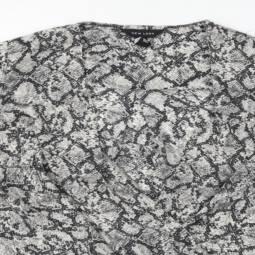 Womens UK Size 6 New Look Grey Basic Blouse