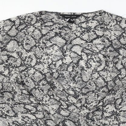 Womens UK Size 6 New Look Grey Basic Blouse
