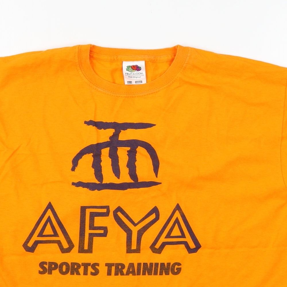 Fruit of the Loom Boys Orange  Jersey Basic T-Shirt Size 12-13 Years  - Afya Sports