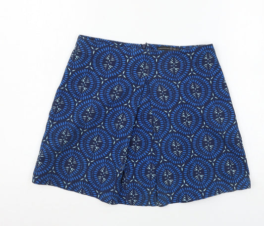 Atmosphere Womens Blue Geometric  Flare Skirt Size 8