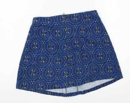 Atmosphere Womens Blue Geometric  Flare Skirt Size 8
