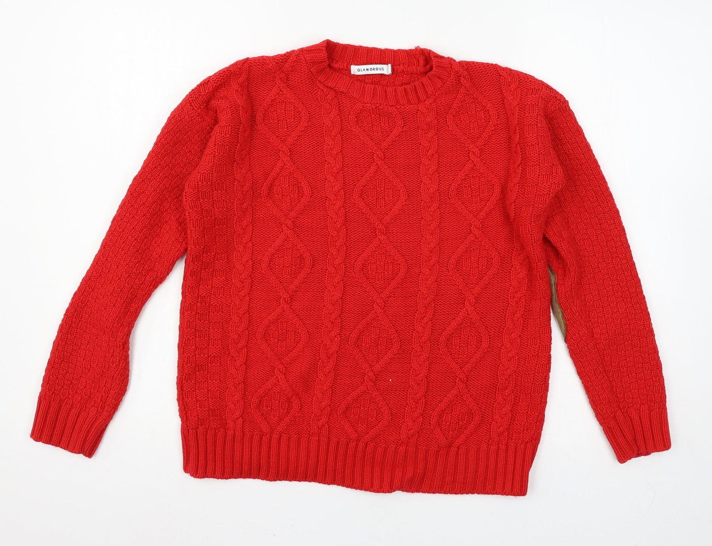 Womens UK Size 8 Glamourous Red Pullover Jumper