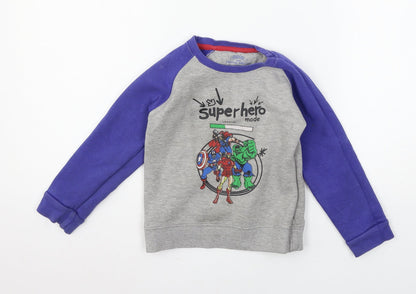 Minnie Minors Boys Grey  Jersey Pullover Sweatshirt Size 3-4 Years